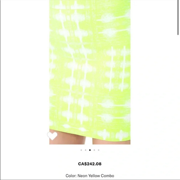 BCBG MAXAZRIA - Simone Ikat Power Skirt (Neon Yellow Combo) size small NWOT - Picture 9 of 12